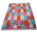 Handmade red wool Berber rug 150 X 100 CM