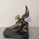 Art Deco bookends with a seagull on black marble – circa 1930-1950
