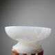 Coupe ou vide-poche vintage en albâtre blanc, Italie années 60-70