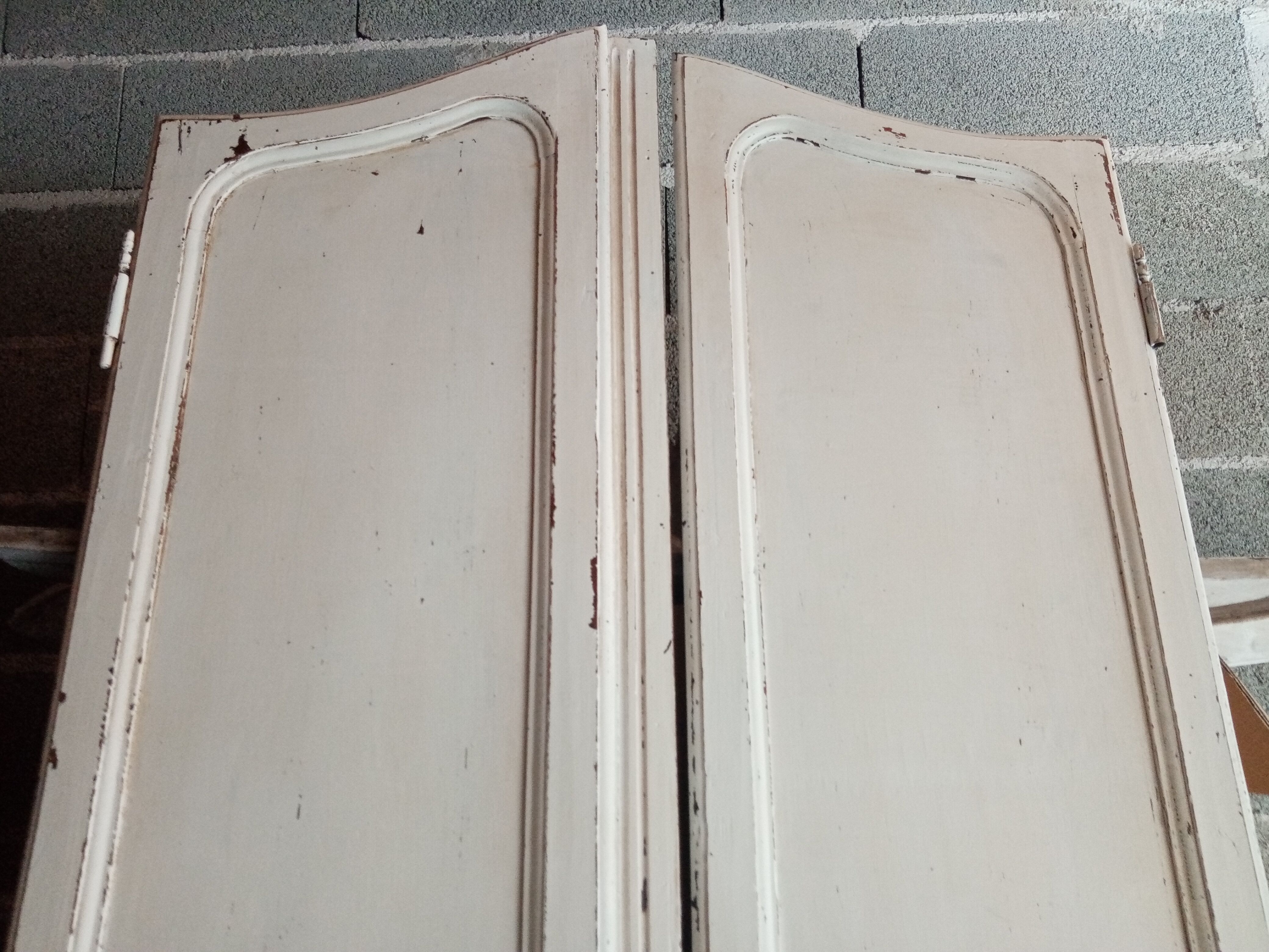 Pair old weathered doors height 154 cm