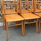 Set of 8 vintage 1960s bistro chairs