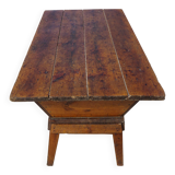 Very old solid oak dough trough with a lid and removable legs.