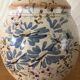 Faience vase signed Vallauris floral motifs