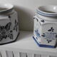 Pair of hexagonal pots old white deft décor