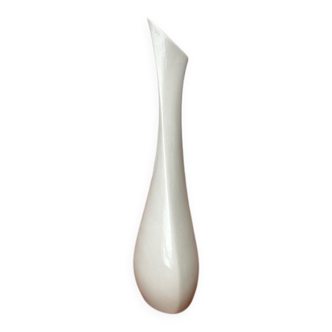 White sculptural German vase from the mid-century by Peter Müller for Sgrafo Modern, 1960s.