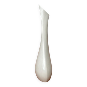 White sculptural German vase from the mid-century by Peter Müller for Sgrafo Modern, 1960s.