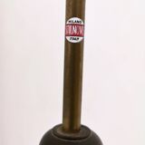 Large Vintage White Encased Glass and Brass Pendant by Stilnovo, Italy