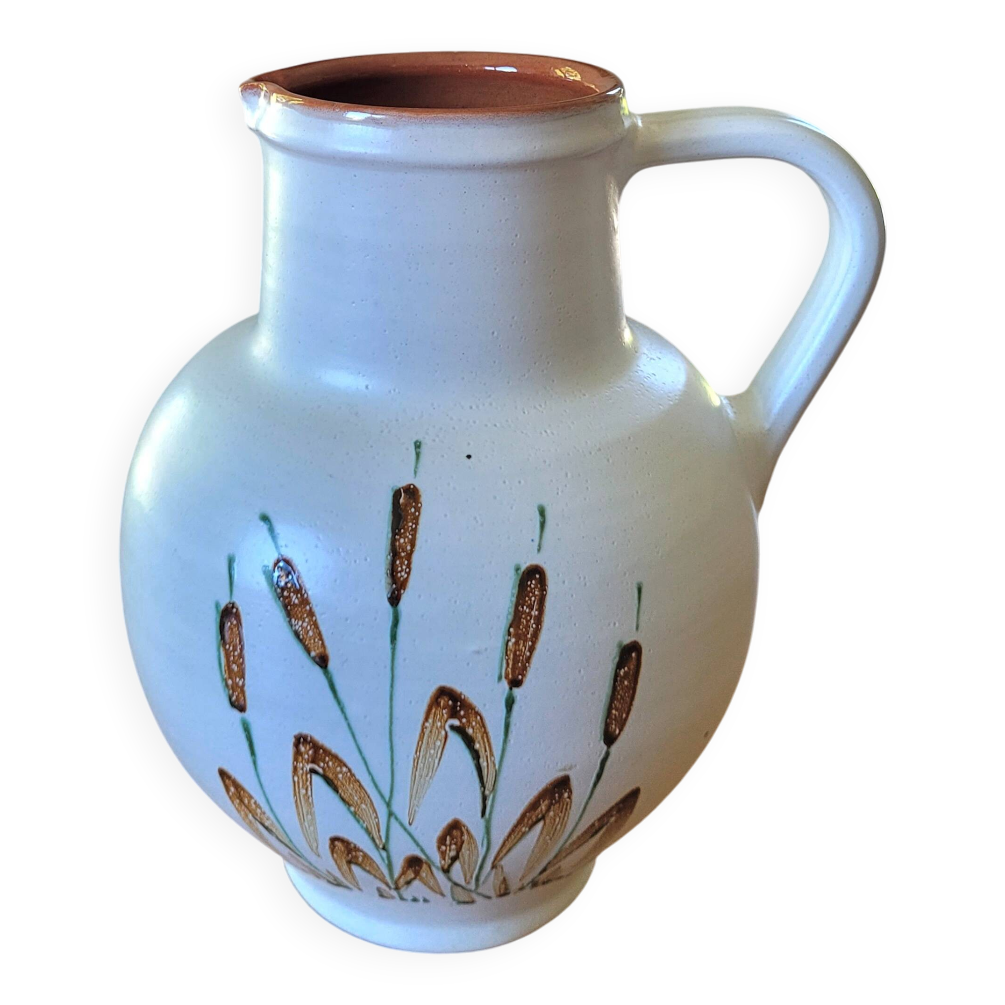 XL ceramic pitcher signed