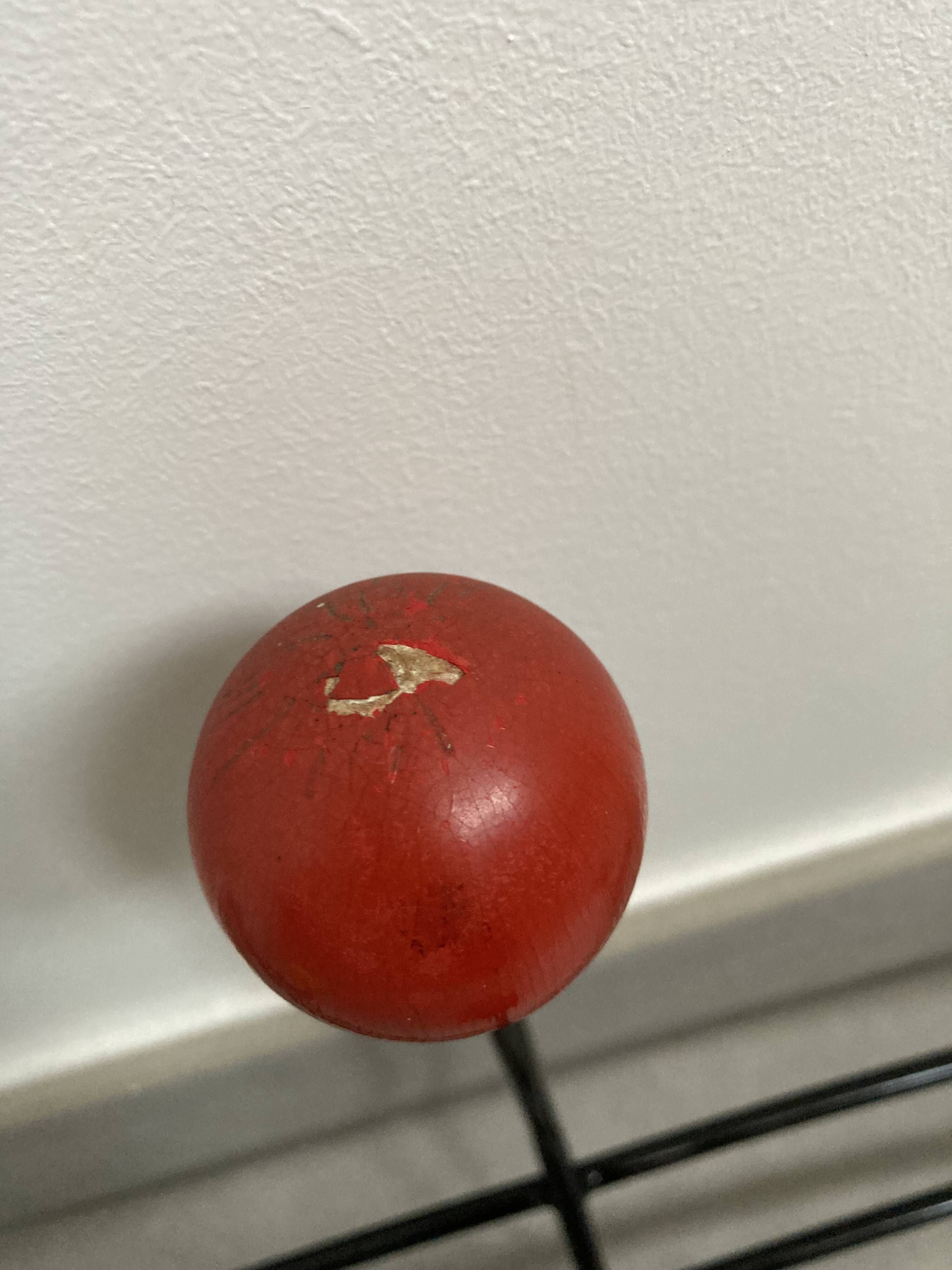 Metal coat rack with 6 wooden balls, 1950s-1960s