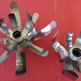 Ceiling light with 8 petals of metal - 70s