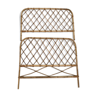 Rattan head and footboard for bed a place. vintage