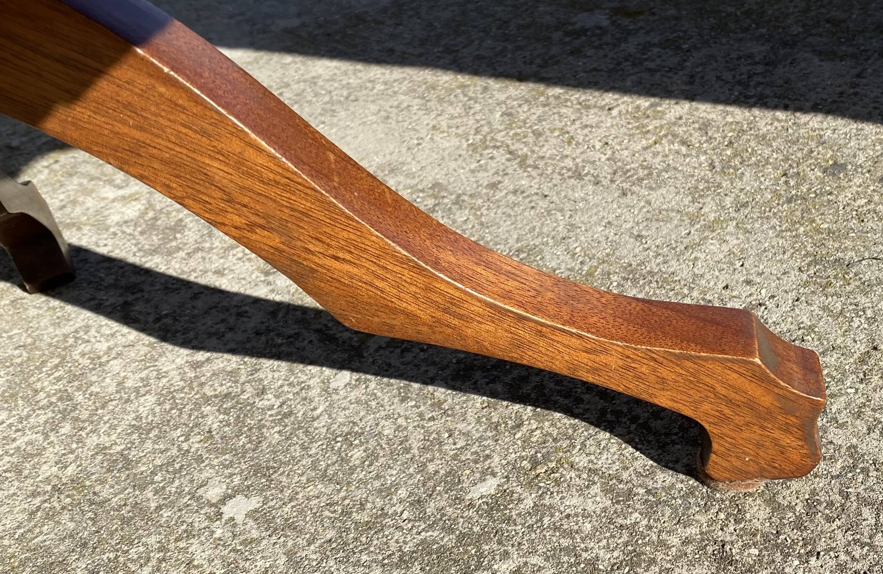 Vintage 1950s wooden tripod side table with octagonal top
