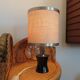 Lamp in black resin and chrome metal 70s