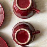 Burgundy cup and saucer