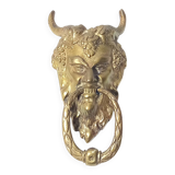 Satyr Head Knocker in Gilt Bronze