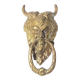 Satyr Head Knocker in Gilt Bronze