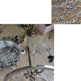 Old Swedish silvered bronze chandelier circa 1920