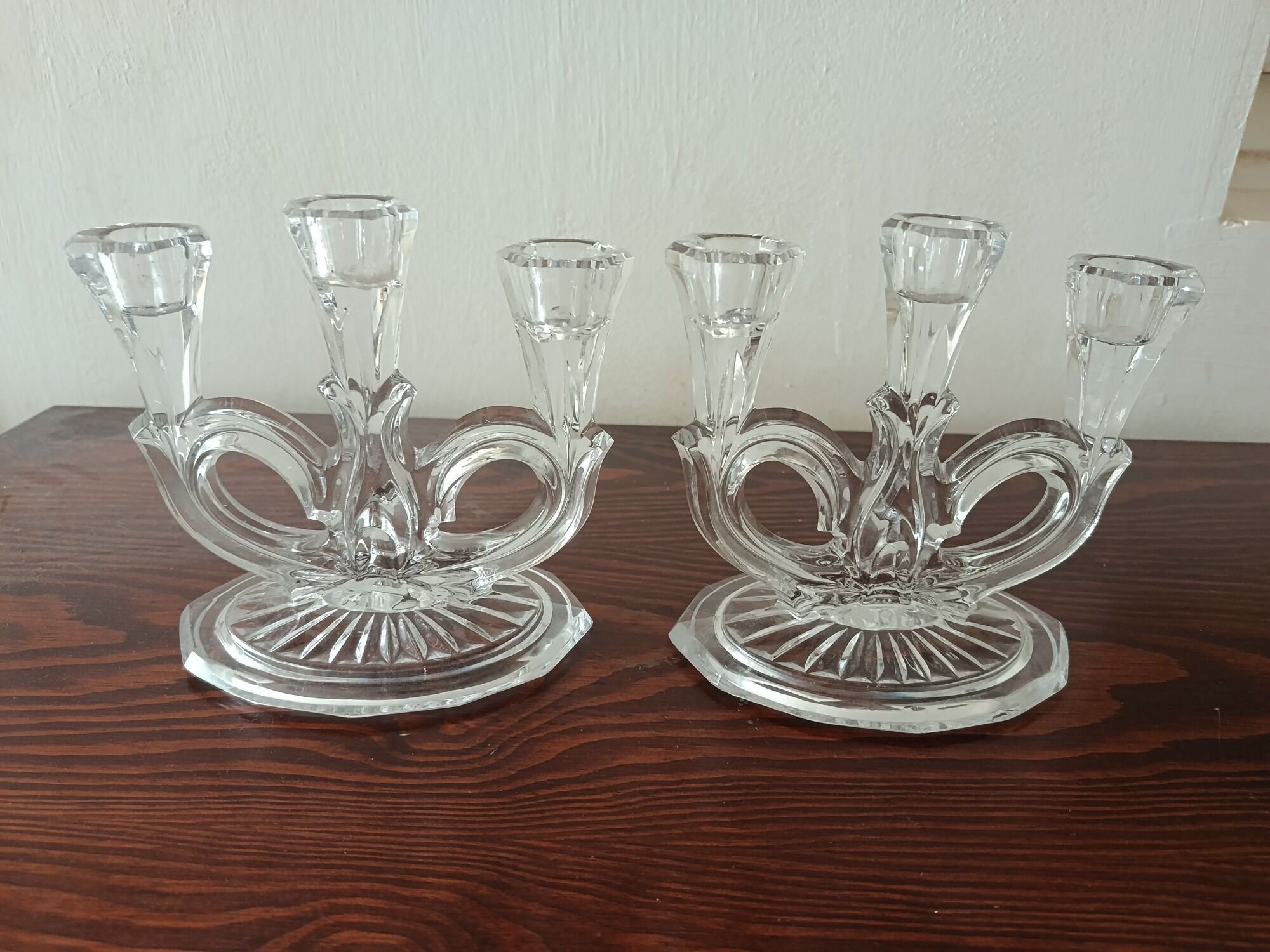 paire de bougeoir cristal de beyer