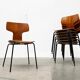 Mid-Century stackable chairs model 3103 Hammer by Arne Jacobsen for Fritz Hansen, Denmark, 1960s, set of 7.