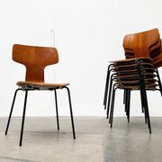 Mid-Century stackable chairs model 3103 Hammer by Arne Jacobsen for Fritz Hansen, Denmark, 1960s, set of 7.