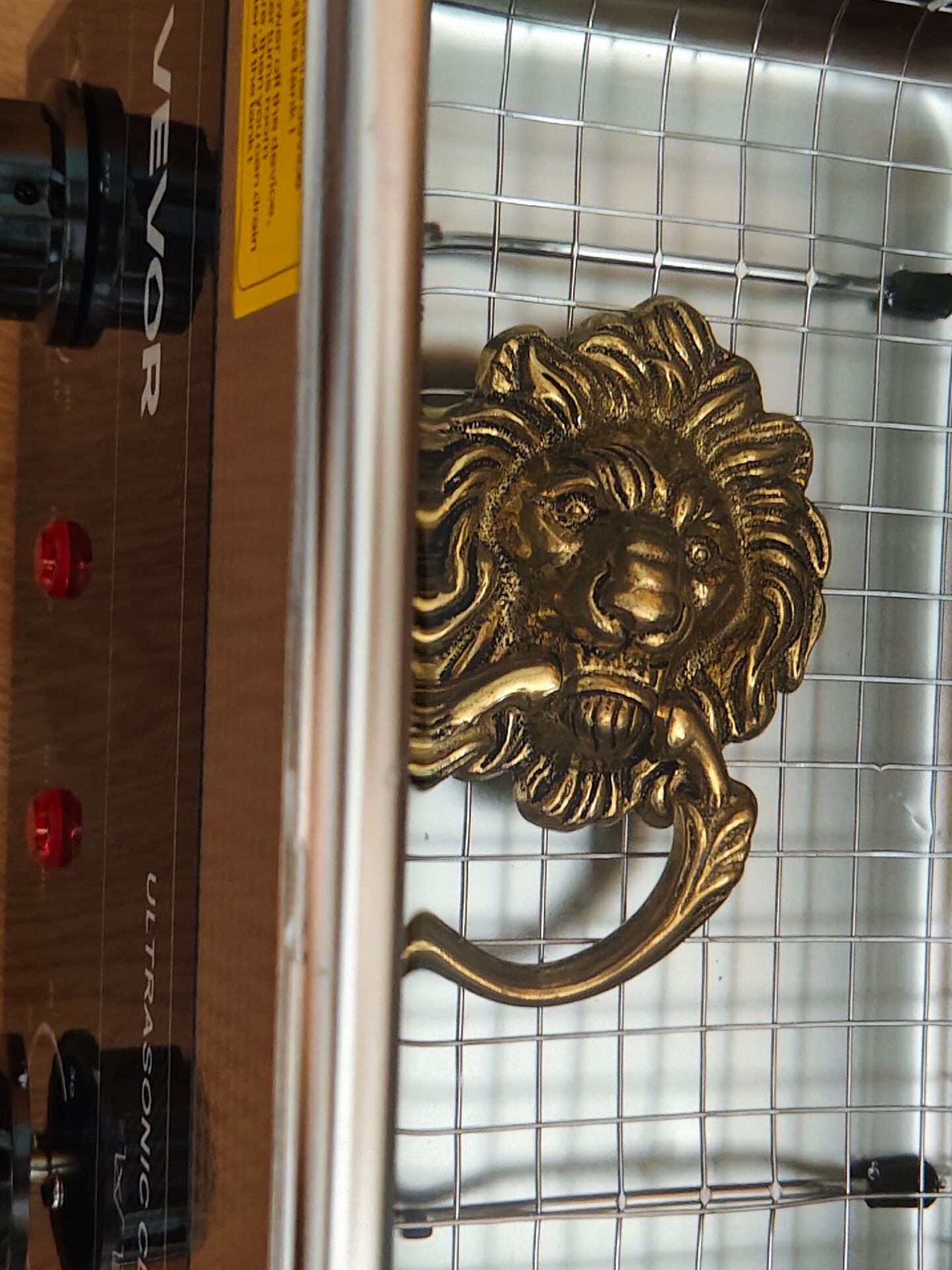 Lion Head Door Knocker in Solid Brass, Antique Door Handle