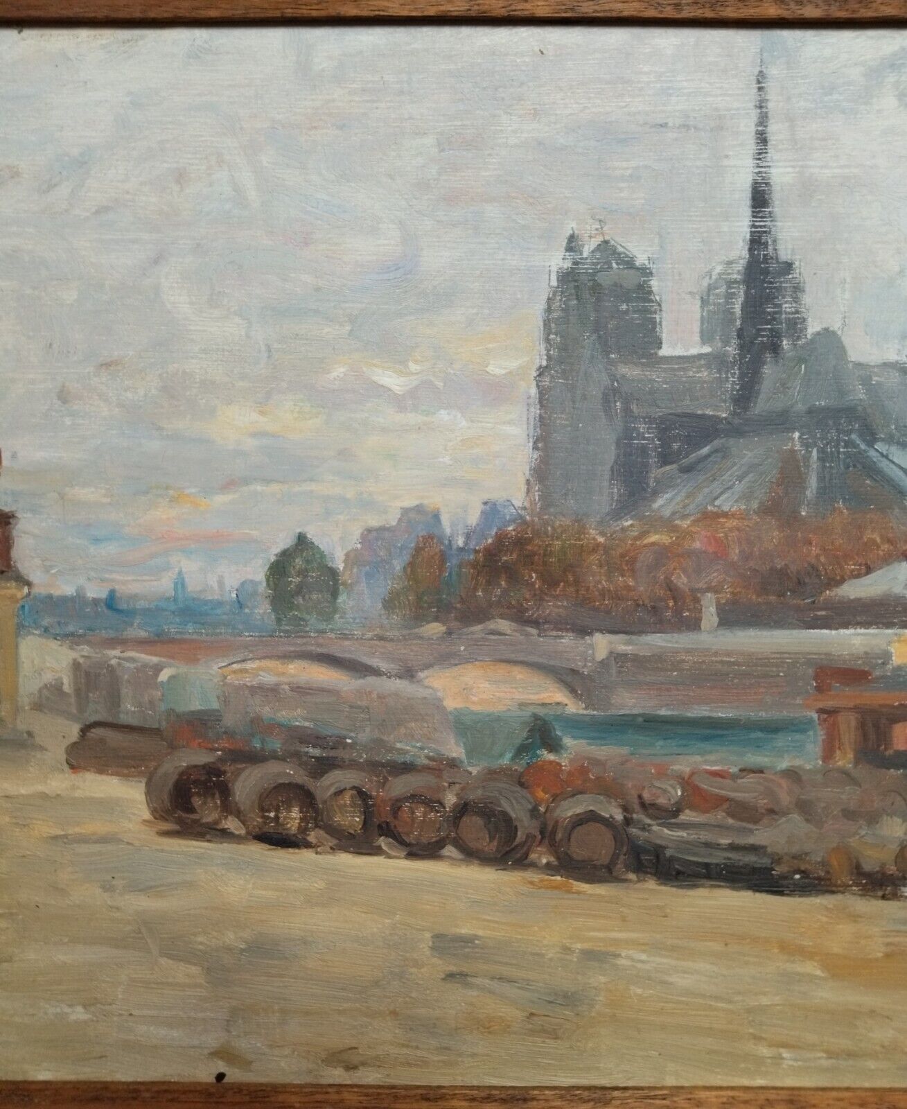 Painting of Notre Dame de Paris quai de la Tournelle