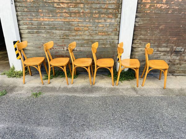 Suite de 6 chaises luterma modèle ''Banane