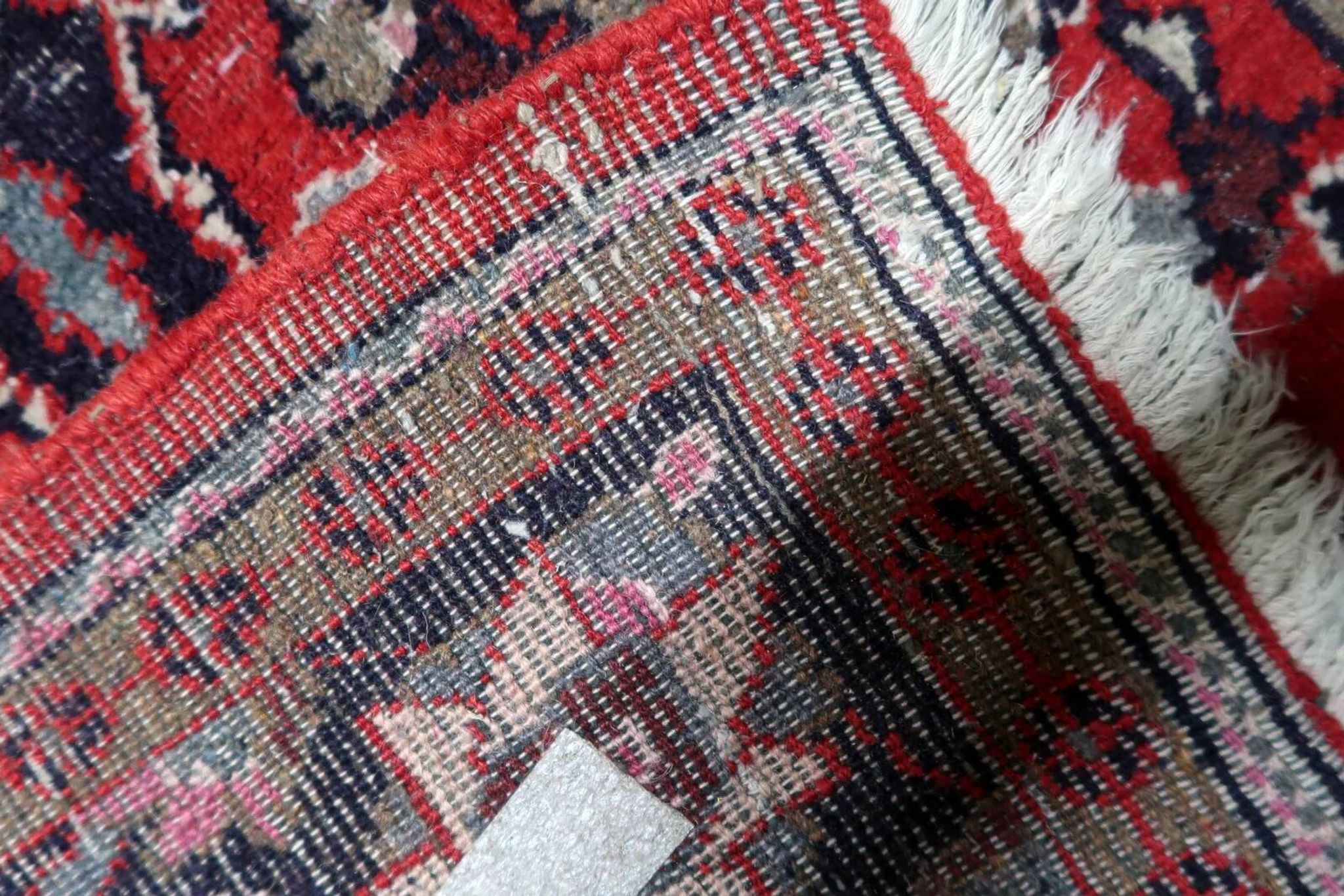 Handmade vintage Persian Hamadan rug 132cm x 196cm, 1950s