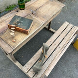 Double patinated school desk