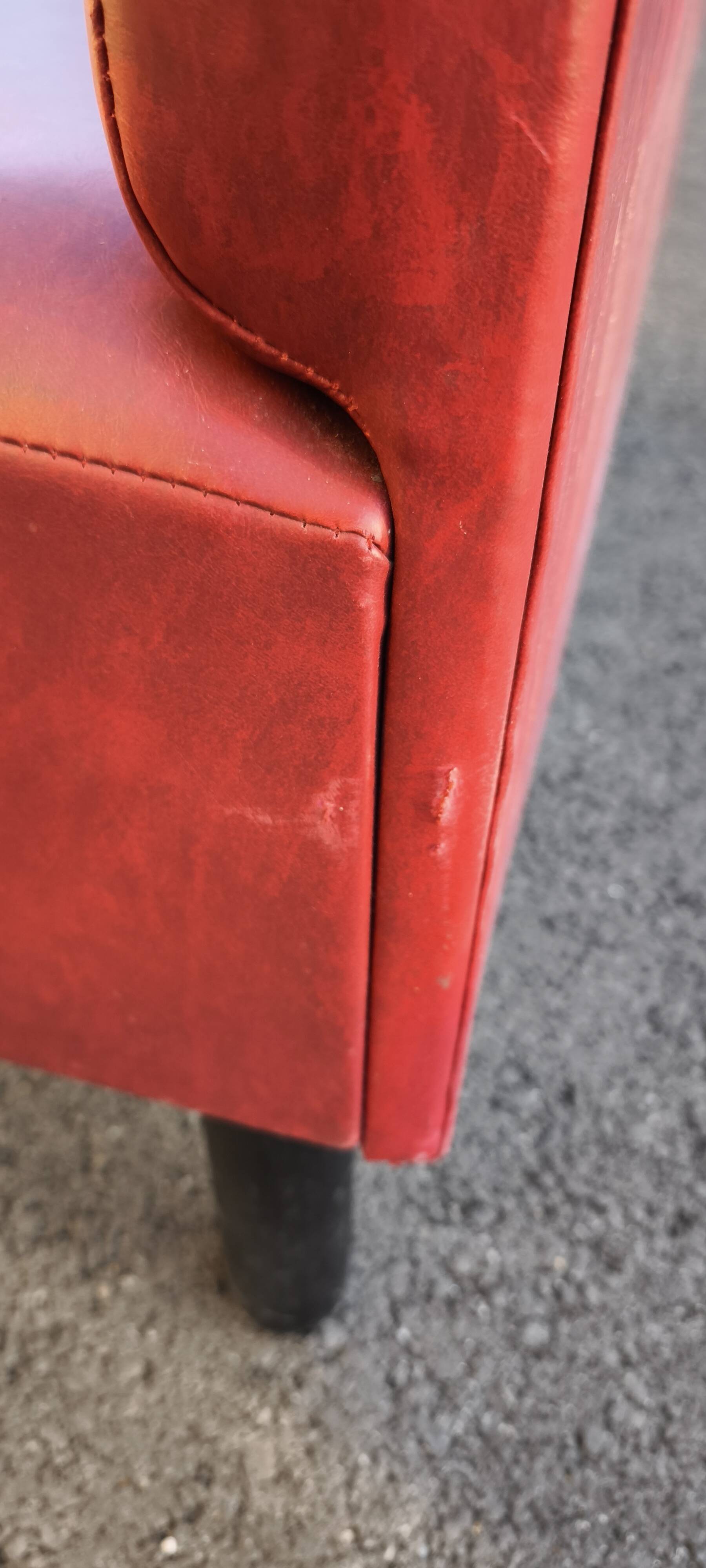 Vintage red bistro bench