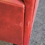Vintage red bistro bench