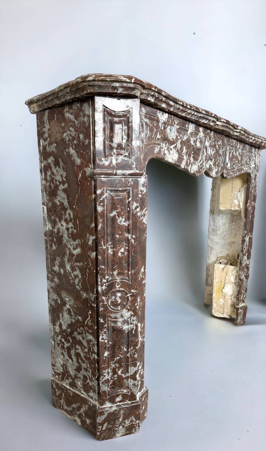 Red marble fireplace late 19th century