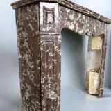Red marble fireplace late 19th century