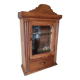 Old glass wall shelf with drawer door