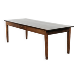 Authentic large French farmhouse antique XXL dining table with two drawers