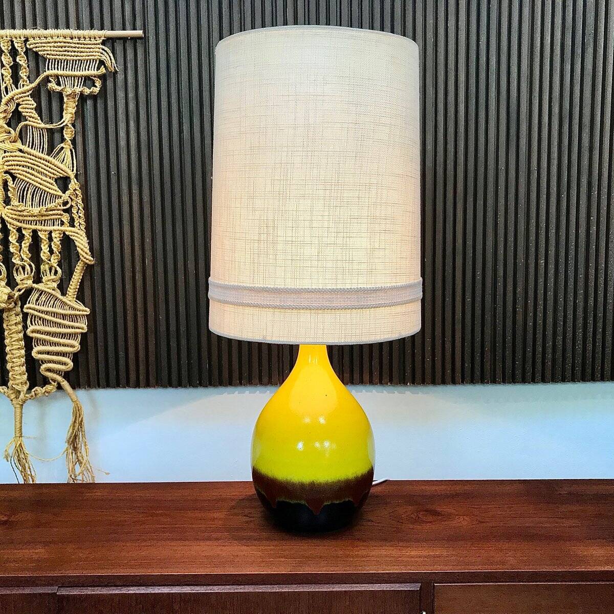 Large glazed ceramic art table lamp from Aro, West-Germany, 1960s