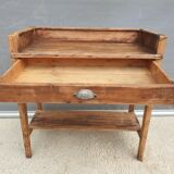 Rimmed table Norman country console in Pine