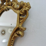 Baroque style mirror in gilded resin 60s 70s