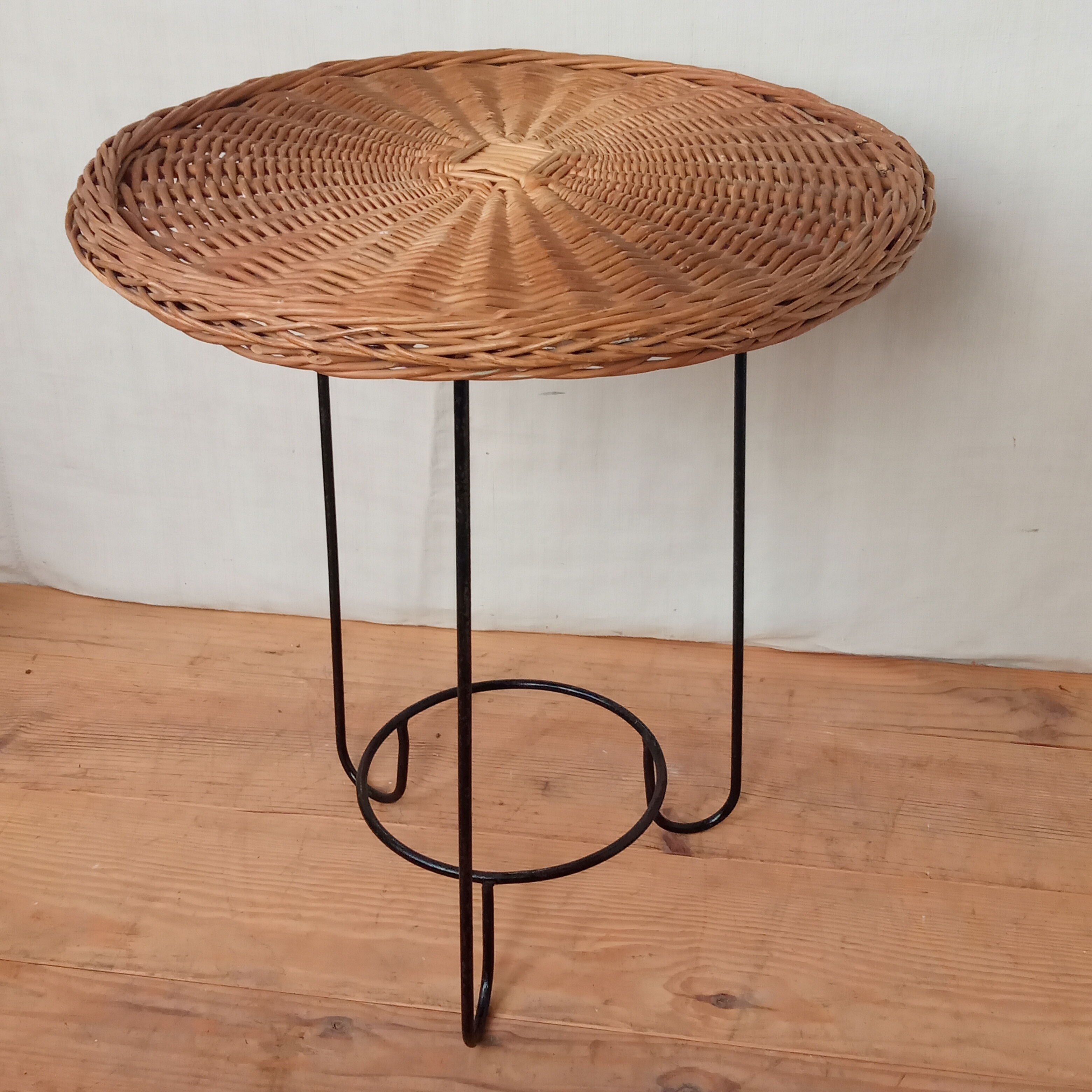 Rattan side table 1950s