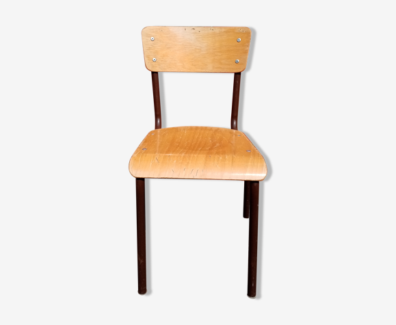 Chaise d'école bois et métal pour grand enfant
