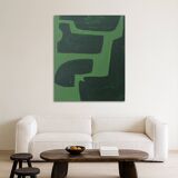 Organic abstract green on green 100x81cm