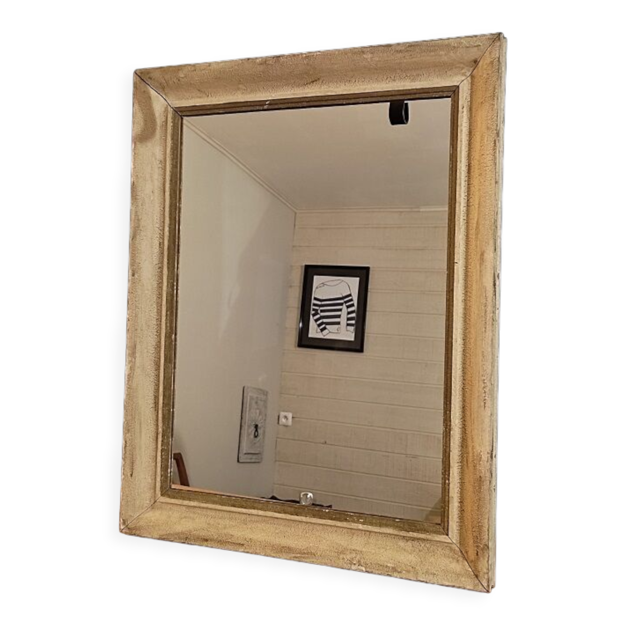 Mirror patinated wood frame gilded