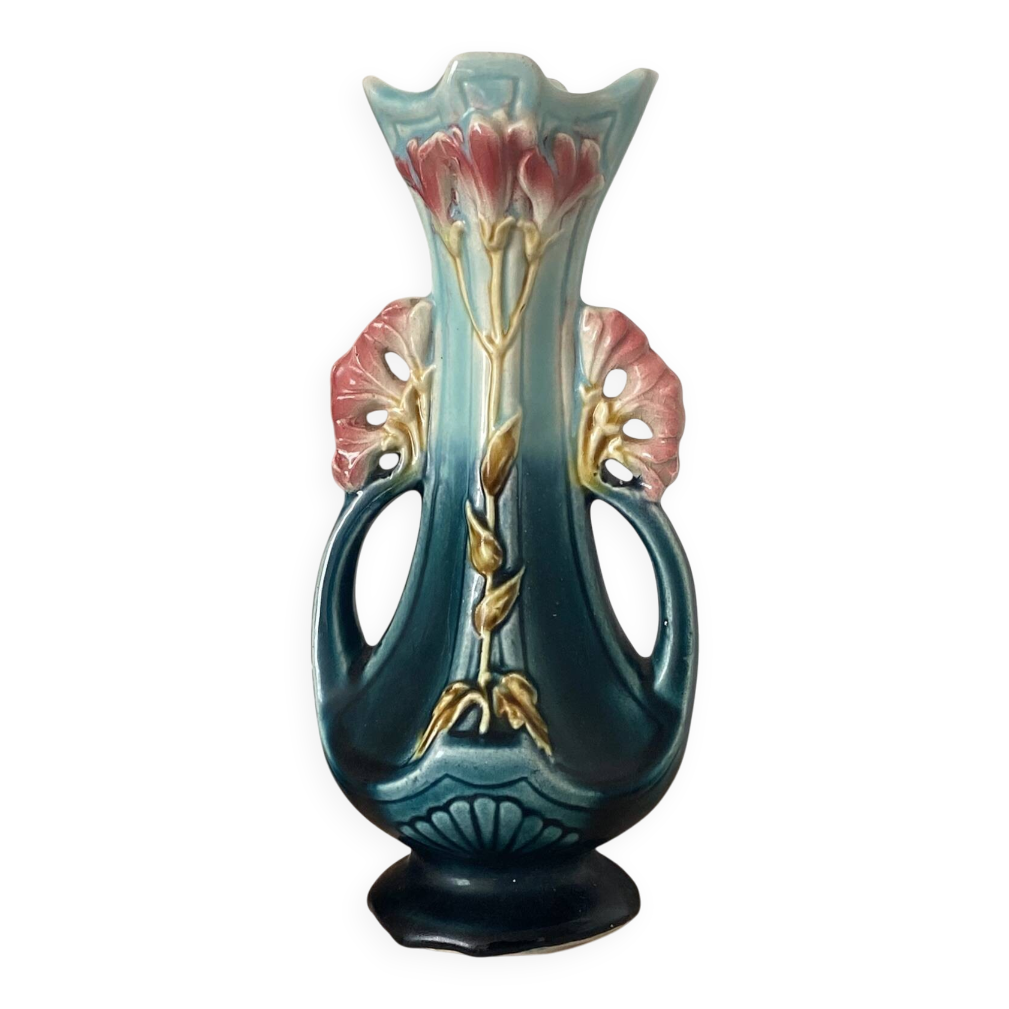 Art Nouveau slipware vase 21 cm