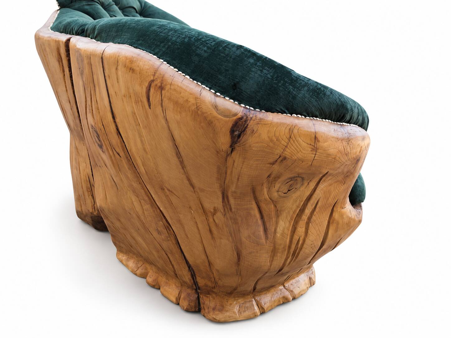 Carved velvet sofa