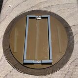 Miroir oval verre fume vintage 1970 marque lupi cristal color