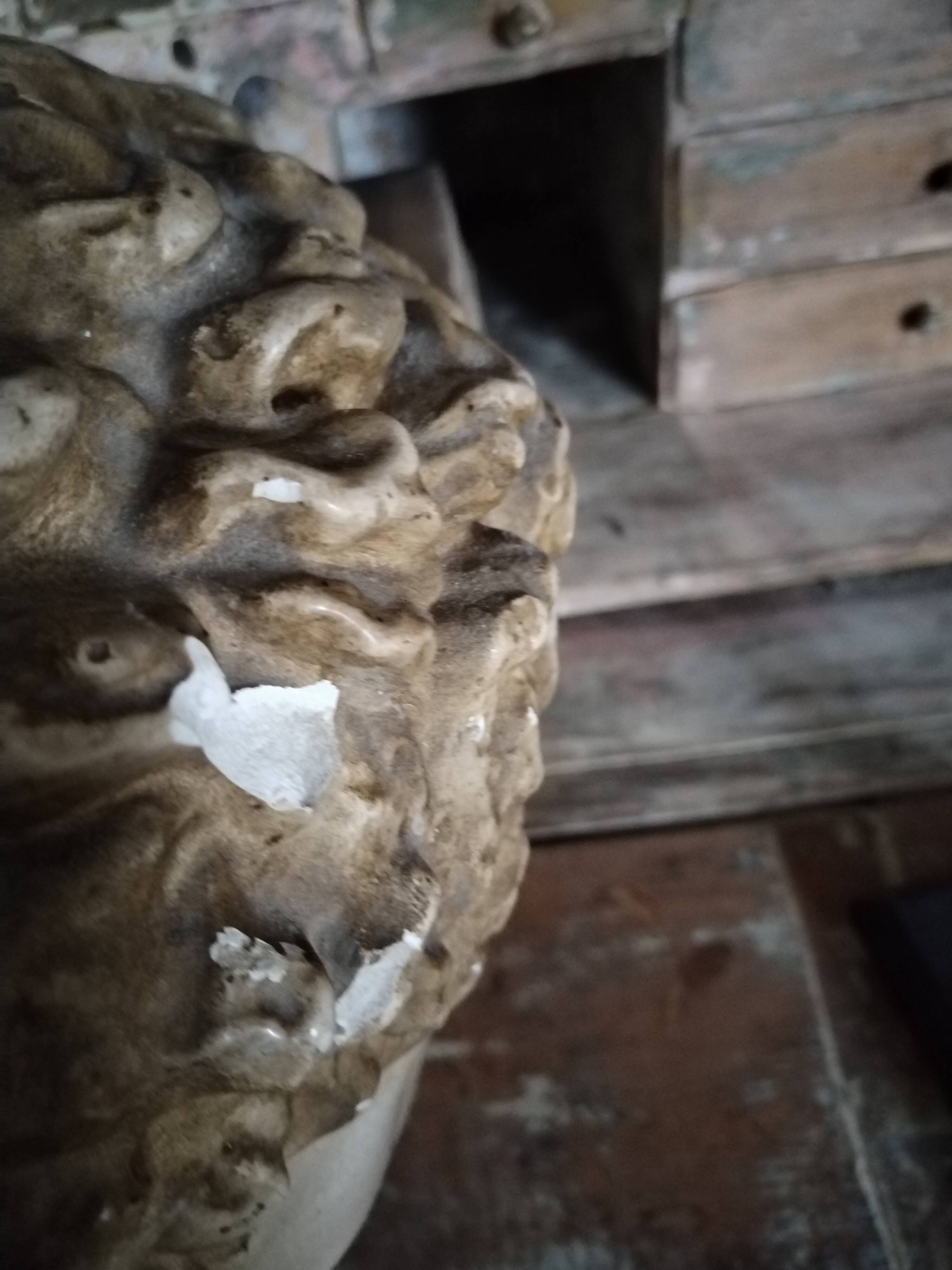 Antique plaster head of a man early 20th century