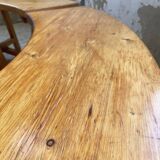 Set of round table and 4 rounded benches, 1950