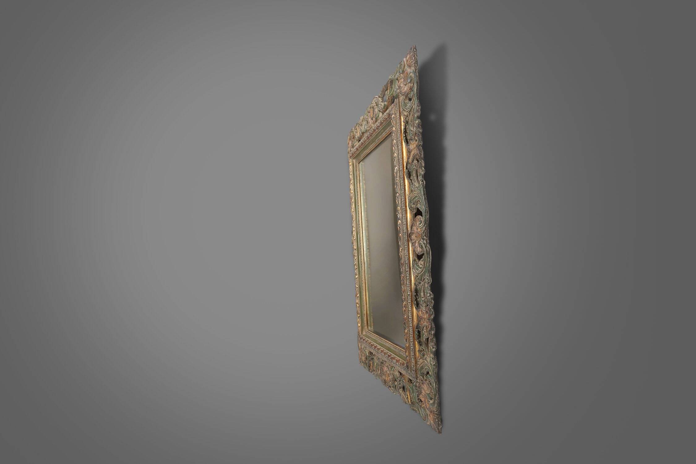 20th Century Baroque‑Style Mirror in Resin, Belgium
