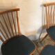 Set of 2 chairs with bars and a stool vintage compass feet 1960's