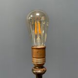 Black table lamp with paint splatters from the 1920s